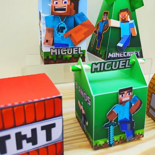 Kit 40 Caixas Personalizadas Minecraft