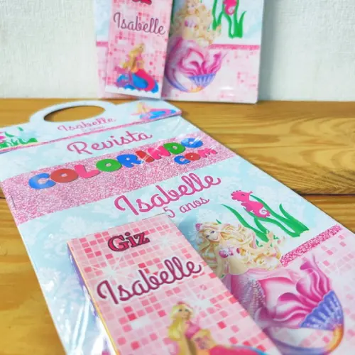 Kit de Colorir para Lembrancinha Barbie Sereia