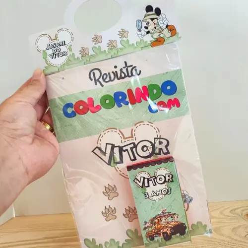 Kit de Colorir para Lembrancinha Mickey Safari