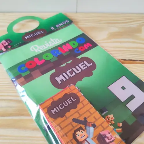 Kit de Colorir para Lembrancinha Minecraft