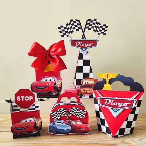 Kit Festa 10 Caixas Personalizadas Carros Disney