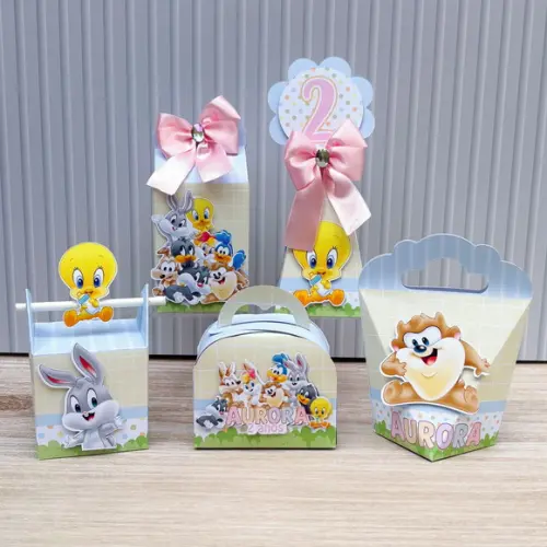 Kit Festa 15 Caixas Personalizada Baby Looney Tunes Menina