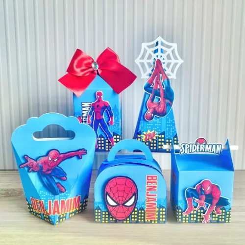 Kit Festa 15 Caixas Personalizada Homem Aranha