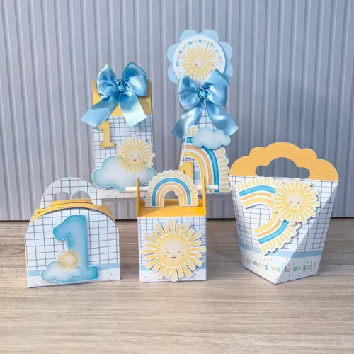 Kit Festa 15 Caixas Personalizada Primeira Volta ao Sol