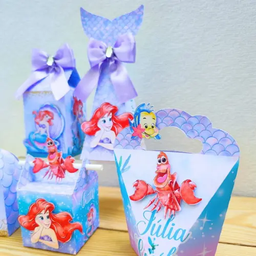 Kit Festa 15 Caixas Personalizadas a Pequena Sereia - Ariel