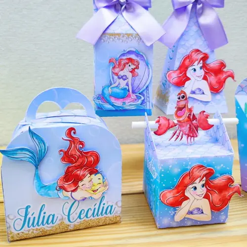 Kit Festa 15 Caixas Personalizadas a Pequena Sereia - Ariel