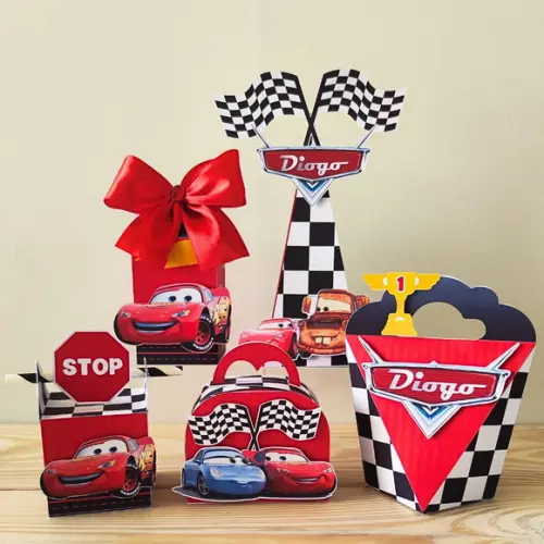 Kit Festa 15 Caixas Personalizadas Carros Disney