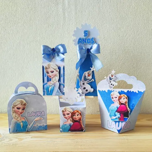 Kit Festa 15 Caixas Personalizadas Frozen