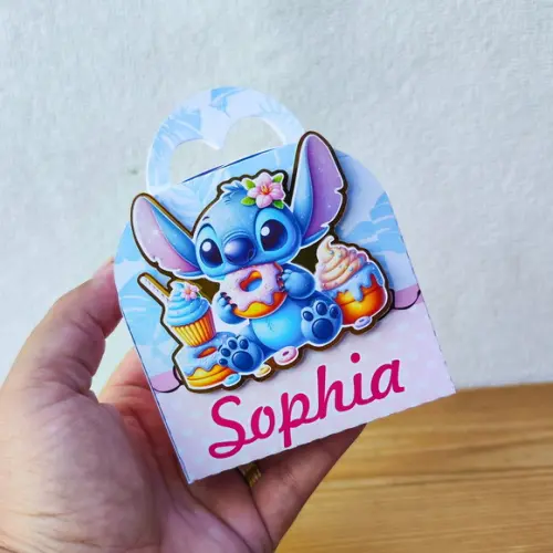 Kit Festa 15 Caixas Personalizadas Semi Luxo Stitch Doceria