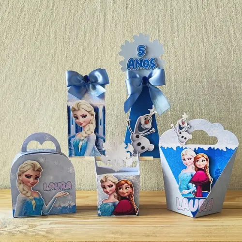 Kit Festa 20 Caixas Personalizadas Frozen
