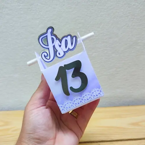 Kit Festa 20 Caixas Personalizadas Lilás e Prata