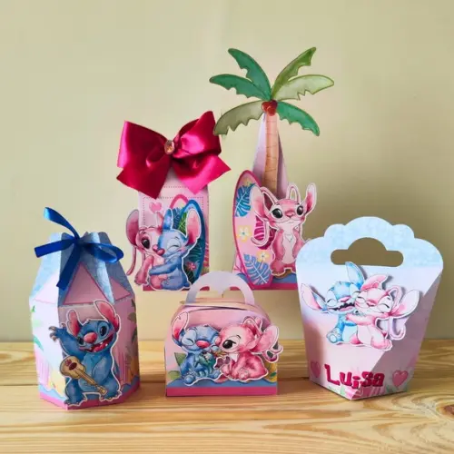 Kit Festa 20 Caixas Personalizadas Lilo e Stitch