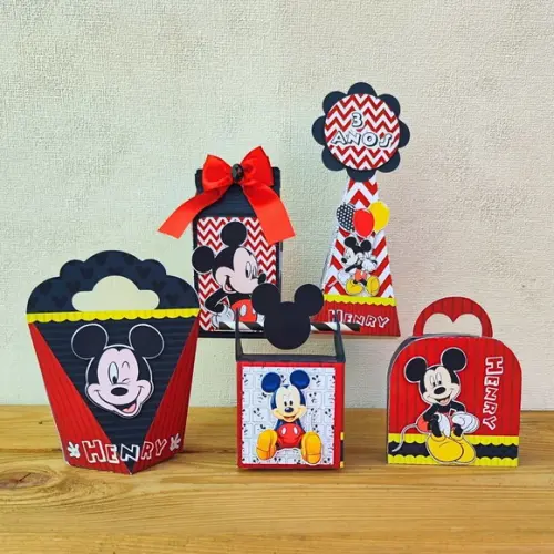 Kit Festa 20 Caixas Personalizadas Mickey