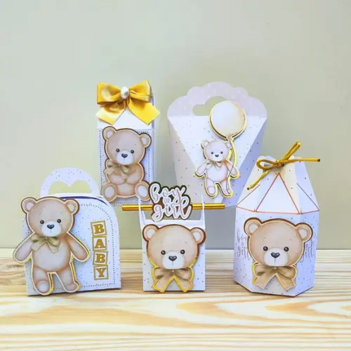 Kit Festa 20 Caixas Personalizadas Semi Luxo Chá Revelação