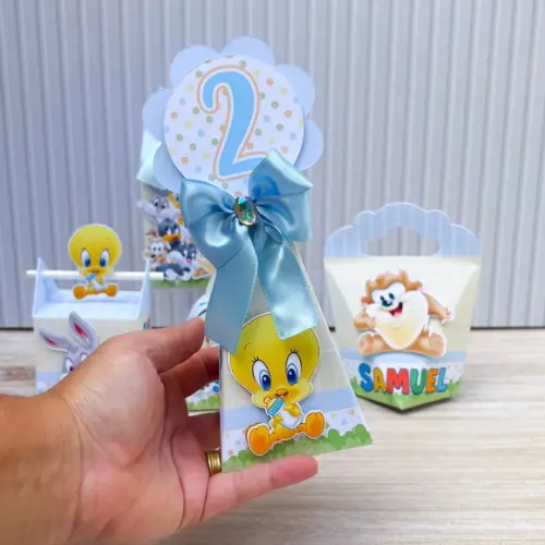 Kit Festa 30 Caixas Personalizadas Baby Looney Tunes