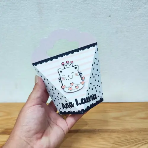 Kit Festa 30 Caixas Personalizadas Gatinha Cute - Gatos