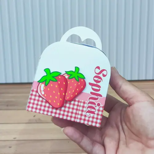 Kit Festa 30 Caixas Personalizadas Morango