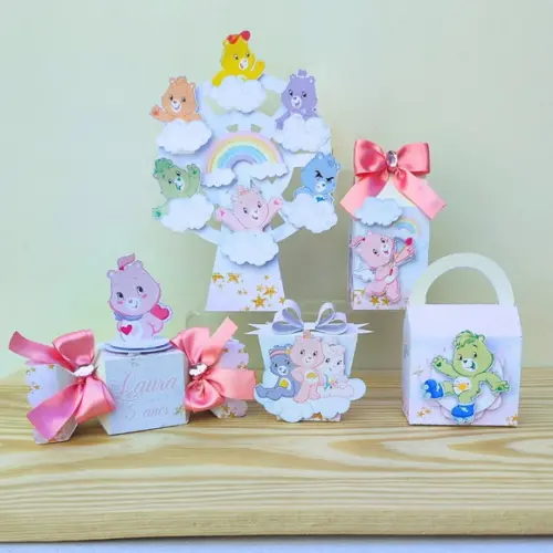 Kit Festa 30 Caixas Personalizadas Ursinhos Carinhosos