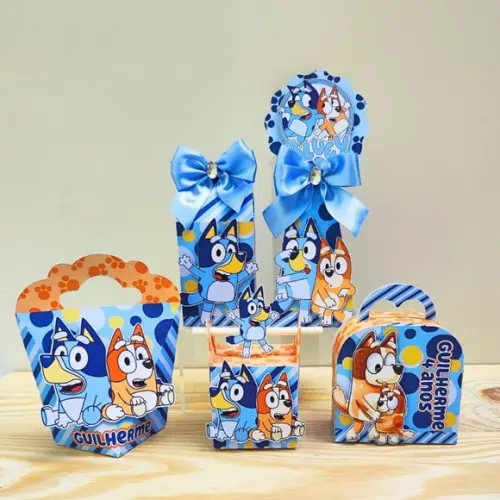 Kit Festa 35 Caixas Personalizadas Bluey