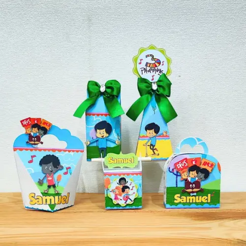 Kit Festa 40 Caixas Personalizadas 3 Palavrinhas