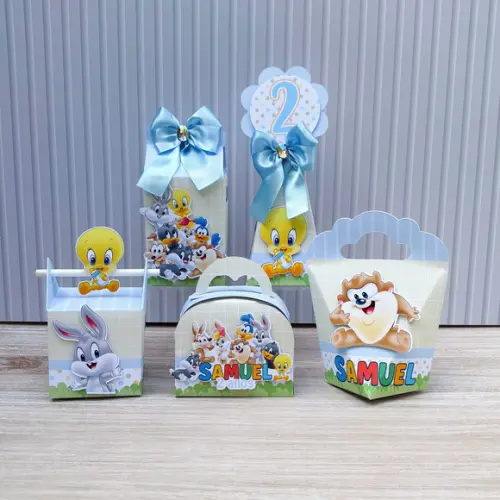 Kit Festa 40 Caixas Personalizadas Baby Looney Tunes