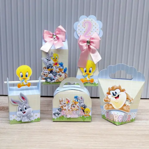 Kit Festa 40 Caixas Personalizadas Baby Looney Tunes Menina