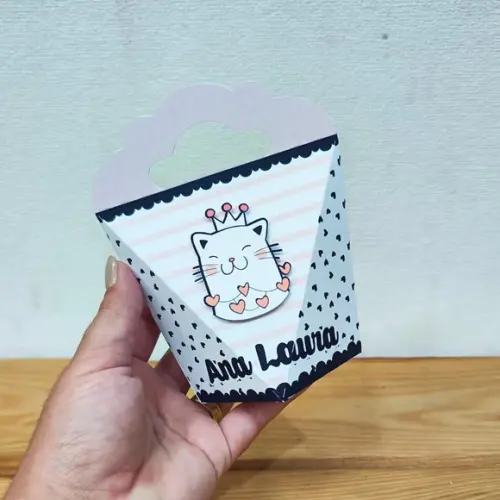 Kit Festa 40 Caixas Personalizadas Gatinha Cute - Gatos