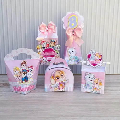 Kit Festa 40 Caixas Personalizadas Semi Luxo Skye e Everest