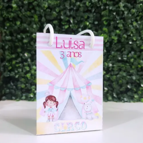 Sacola para Lembrancinha Circo Rosa