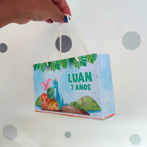 Sacola Tamanho G Personalizada Dinossauro Baby