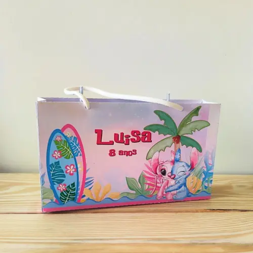 Sacola Tamanho G Personalizada Lilo e Stitch