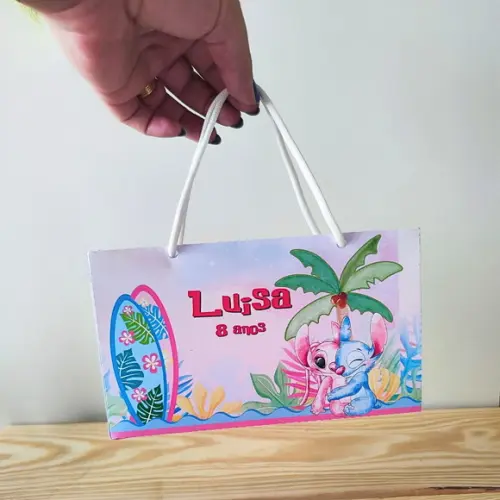 Sacola Tamanho G Personalizada Lilo e Stitch