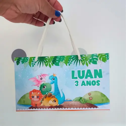 Sacola Tamanho G Personalizada Dinossauro Baby