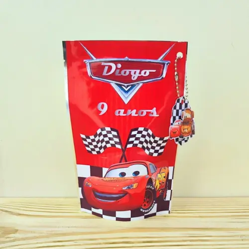Saquinho Metalizado Carros Disney com Tag