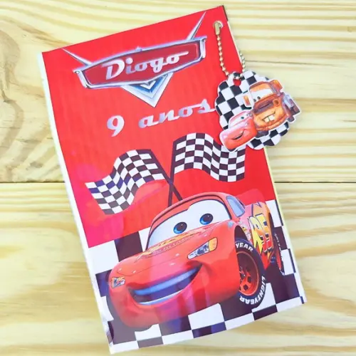 Saquinho Metalizado Carros Disney com Tag