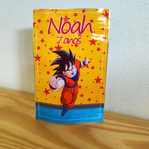 Saquinho Metalizado Dragon Ball Médio com Tag