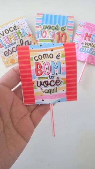 Lembrancinha Alunos Volta as Aulas - Capa para Pirulito