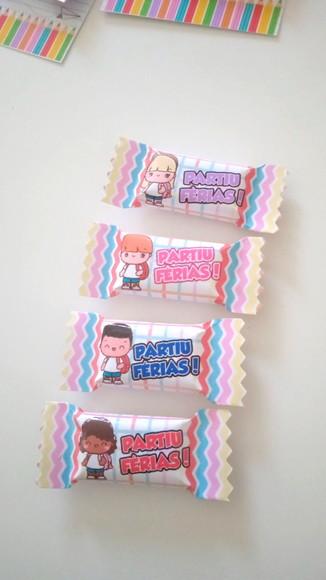Lembrancinha para Alunos - Balinha com Card Boas Férias