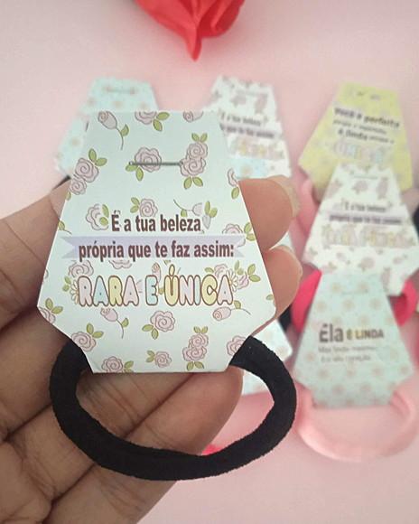 Tags com Xuxinha de Cabelo Personalizada Dia da Mulher