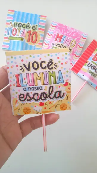 Lembrancinha Alunos Volta as Aulas - Capa para Pirulito
