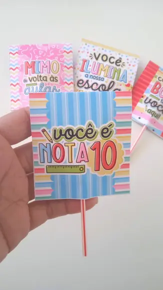 Lembrancinha Alunos Volta as Aulas - Capa para Pirulito