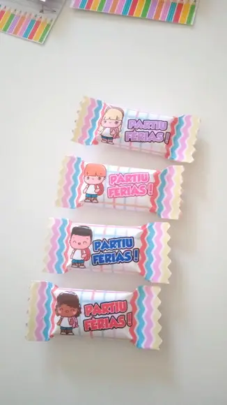 Lembrancinha para Alunos - Balinha com Card Boas Férias