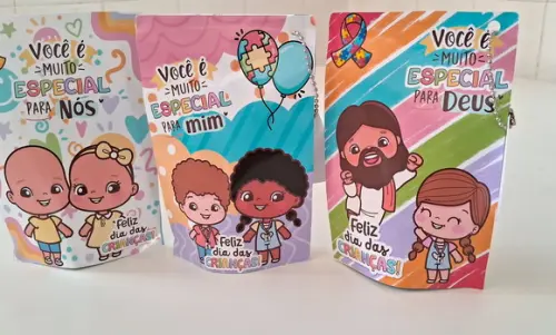 Saquinho Personalizado - Lembrancinha Dia das Crianças Tea