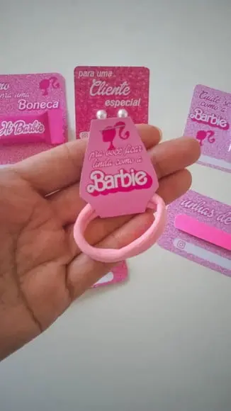 Tags com Elástico de Cabelo - Barbie