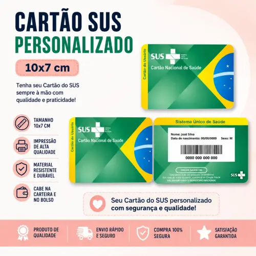 Cartão Sus Personalizado Tema Brasil