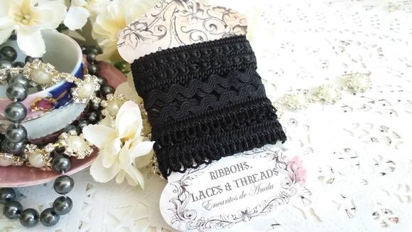 Kit de Aviamentos Preto (Sianinha, Passamanaria, Ponto Curva)