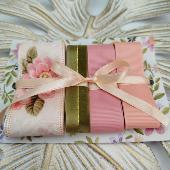 Kit de Fitas Cetim Adamascado Floral