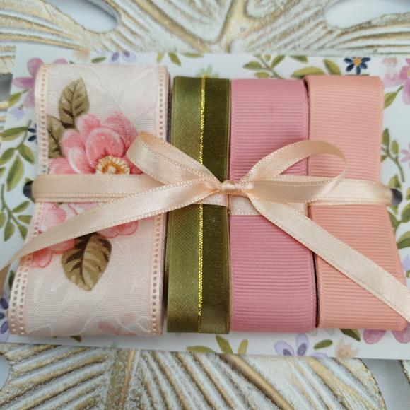 Kit de Fitas Cetim Adamascado Floral