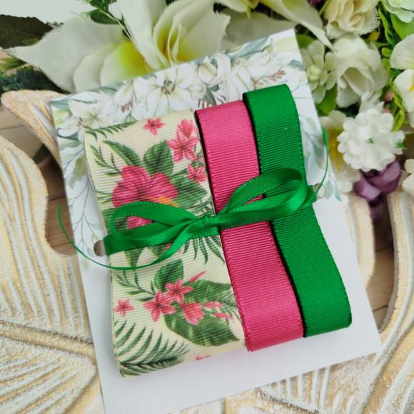 Kit de Fitas Decorativas Coordenadas Flores Tropicais