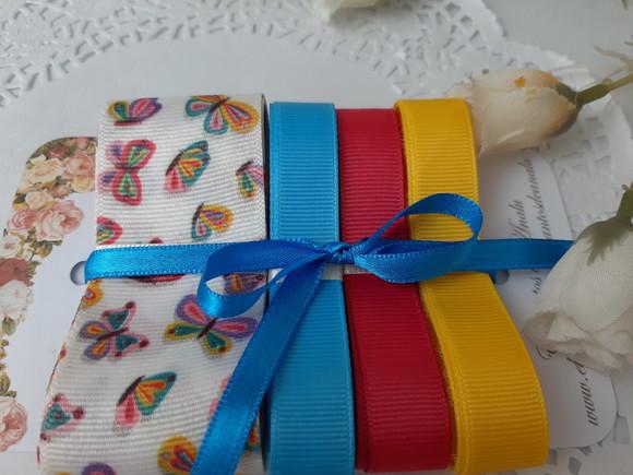 Kit De Fitas De Gorgurão Borboletinhas Coloridas